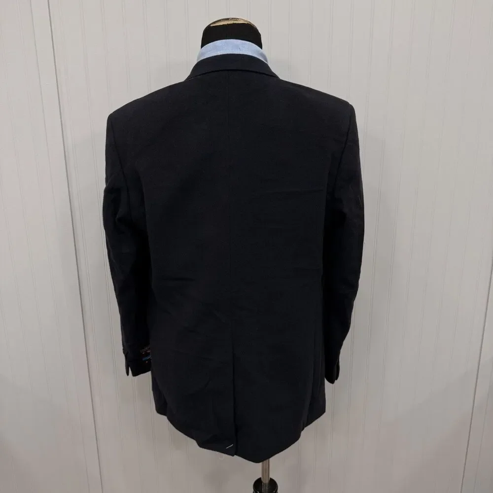 Perry Ellis XL Navy Blue Cashmere Blend 2-Button Single-Vent Sports Coat NWT